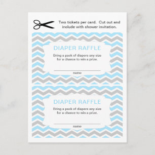 Blue Boy Diaper Raffle tickets, small quantity Invitation Postcard