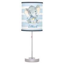 Blue Boy Elephant Nursery Lamp