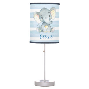 Blue Boy Elephant Nursery Lamp