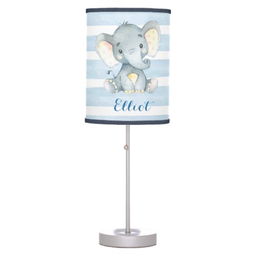 Blue Boy Elephant Nursery Lamp