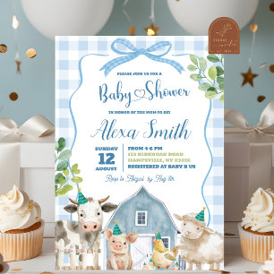 Blue Boy Farm Baby Shower Invitation