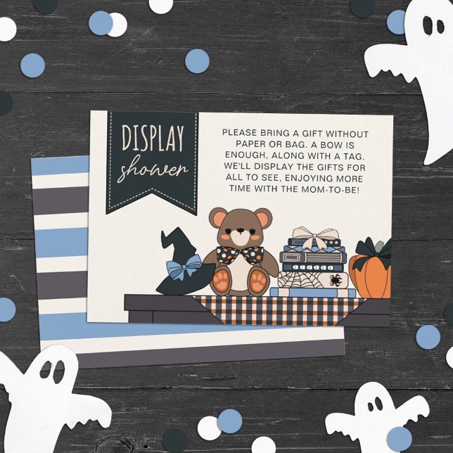 Blue Boy Halloween Baby Shower Display Shower Enclosure Card (Creator Uploaded)