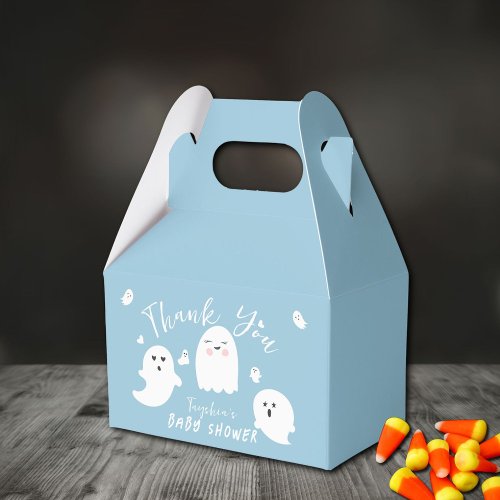 Blue Boy Halloween Ghost Baby Shower Favor Boxes