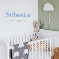Blue boy Name Script Bedroom Nursery Decor