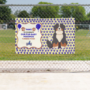 BLUE boy pet HAPPY BIRTHDAY ADOPTION DAY 3X5 vinyl Banner