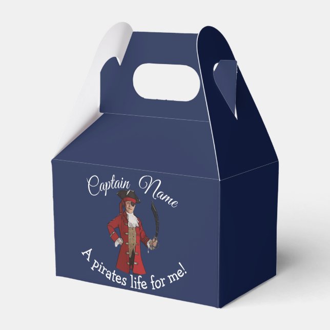 Blue Boy Pirate  Favor Boxes (Back Side)