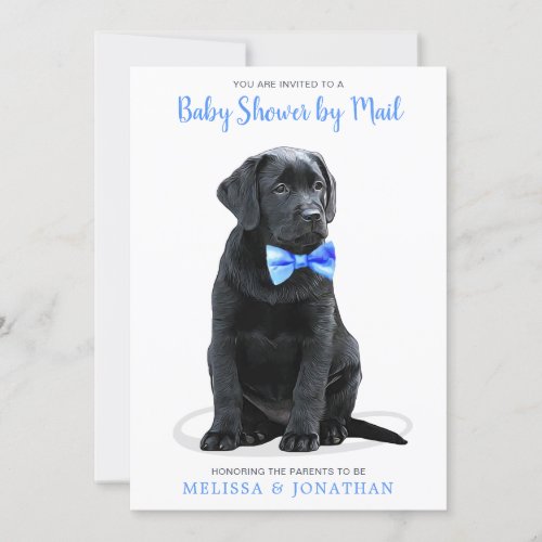 Blue Boy Puppy Dog Baby Shower By Mail Invitation