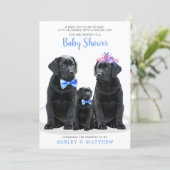 Blue Boy Puppy Dog Couples Baby Shower Invitation (Standing Front)