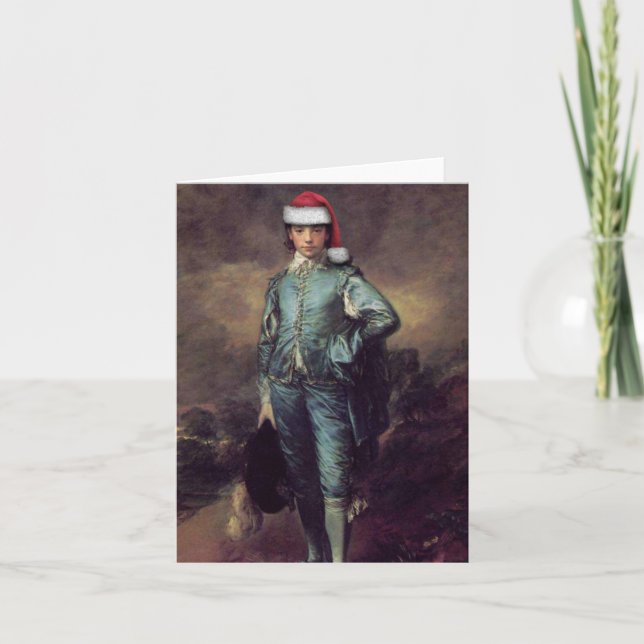 Blue Boy Santa Note Card (Front)