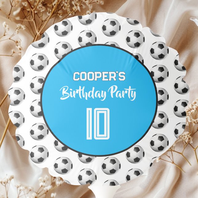 Blue Boy Soccer Birthday Party Balloon (Creator Uploaded)
