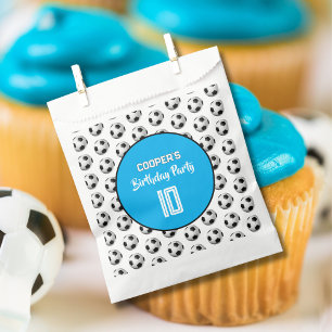 Blue Boy Soccer Birthday Party Favor Bag