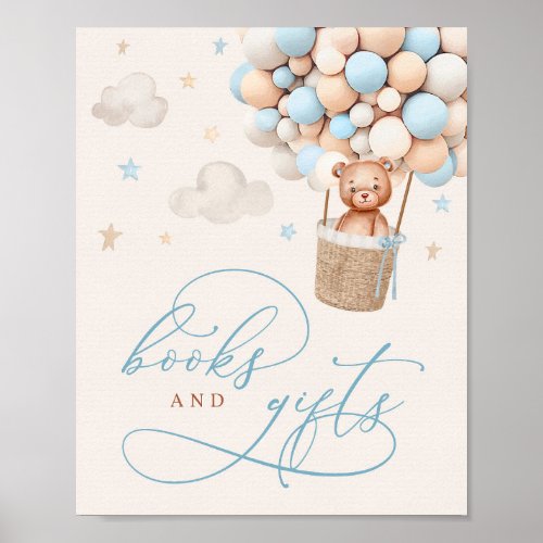 Blue Boy Teddy Bear Baby Shower Books  Gifts Sign