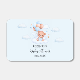 Blue Boy Teddy Bear Baby Shower Matchboxes