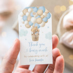Blue Boy Teddy Bear Balloons Baby Shower Gift Tags<br><div class="desc">This design features an adorable bear with balloons and watercolor clouds.</div>