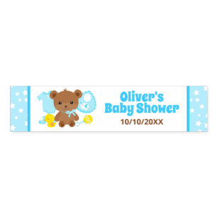 Blue Boy Teddy Bear Clothes Baby Shower Napkin Bands