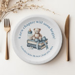 Blue Boy Teddy Bear Personalized Baby Shower  Paper Plates<br><div class="desc">Blue Boy Teddy Bear Personalized Baby Shower Paper Plates</div>