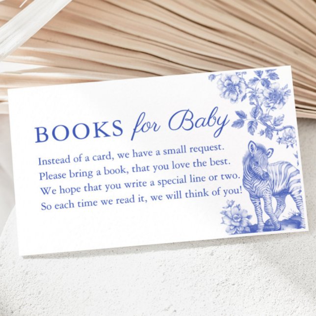 Blue Boy Toile Safari Books for Baby Shower Enclosure Card (Blue Boy Toile Safari Books for Baby)