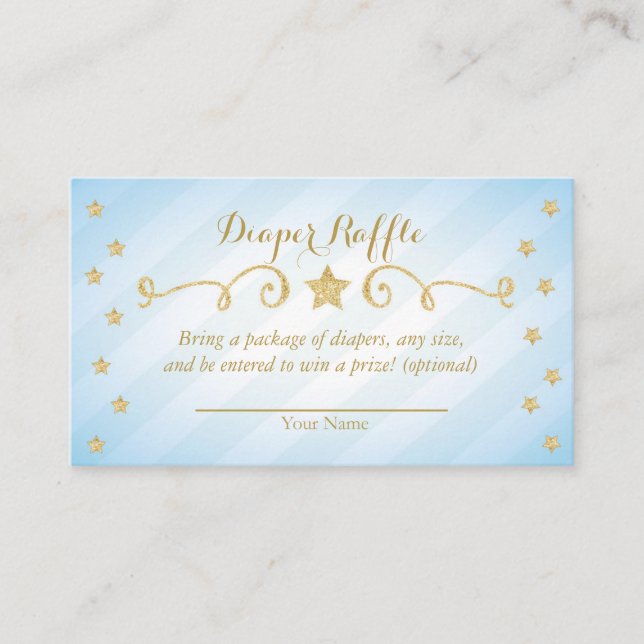 Blue Boy Twinkle Little Star Diaper Raffle Card (Front)