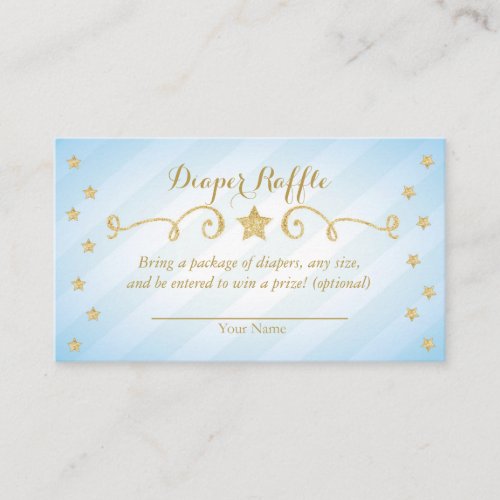 Blue Boy Twinkle Little Star Diaper Raffle Card