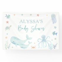 Blue Boy Under the Sea Baby Shower Banner