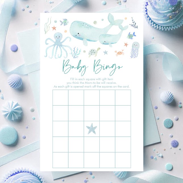 Blue Boy Under The Sea Baby Shower Bingo Game (Creator Uploaded)