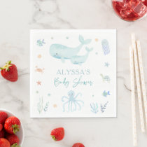 Blue Boy Under the Sea Baby Shower Napkins
