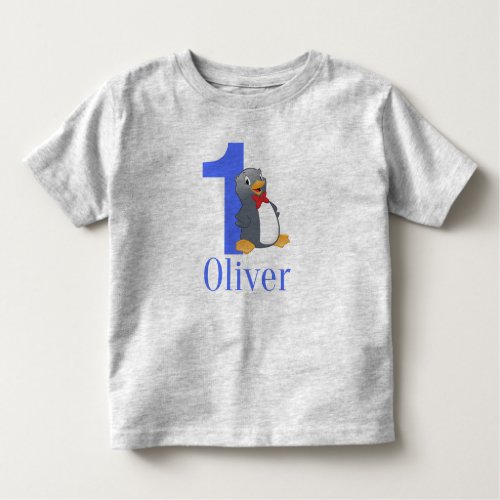 Blue Boys 1st Birthday _ Oliver Birthday Toddler T_shirt