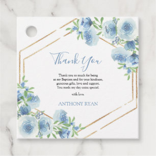 Blue Boys Baptism Favor Tags