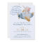 Blue Boy's Elephant Plane Watercolor Baby Shower 