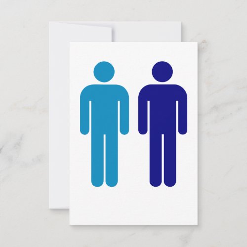 Blue Boys Gay Wedding LGBTQ Thank You Card