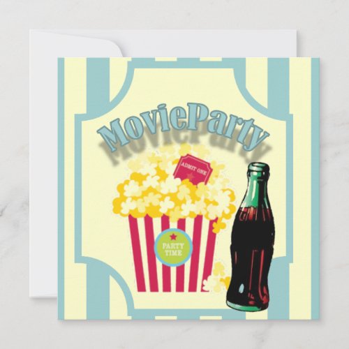 Blue Boys Movie Birthday Party Invitation