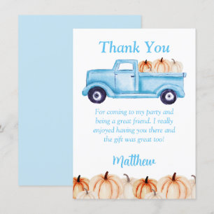 Blue Boys Popsicle Birthday Party Thank You Card