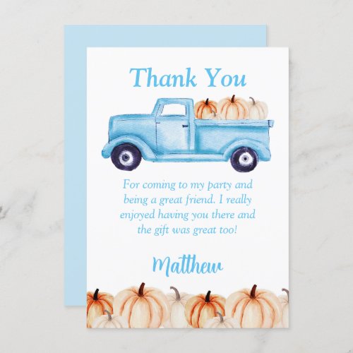 Blue Boys Popsicle Birthday Party Thank You Card