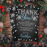 Blue Boy's Winter Christmas Baby Shower Thank You Card<br><div class="desc">Say thank you in style with these trendy baby shower thank you cards. The template wording is easy to personalize and your family and friends will be thrilled when they receive these fabulous thank yous.</div>