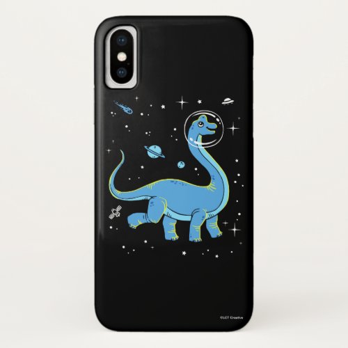 Blue Brachiosaurus Dinos In Space iPhone X Case