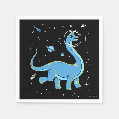 Blue Brachiosaurus Dinos In Space Napkins