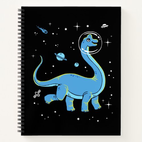 Blue Brachiosaurus Dinos In Space Notebook
