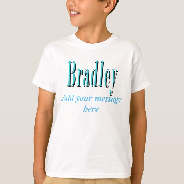 Blue Bradley Name Logo, T-Shirt (Front)