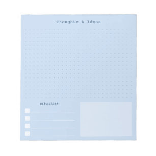 Blue Brain Dump Notepad, Retro Writer aesthetic Notepad