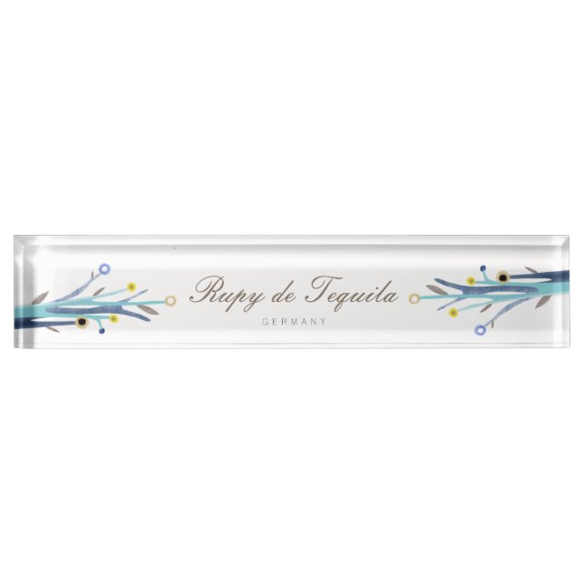 Blue Branches Name Plate (Front)