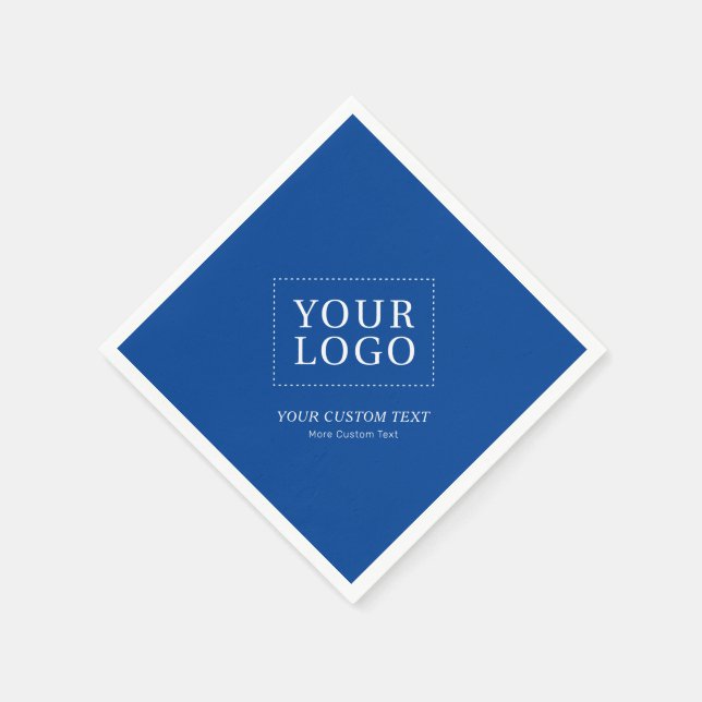 Blue Branded Custom Business Logo Promotional Napk Napkins (Corner)