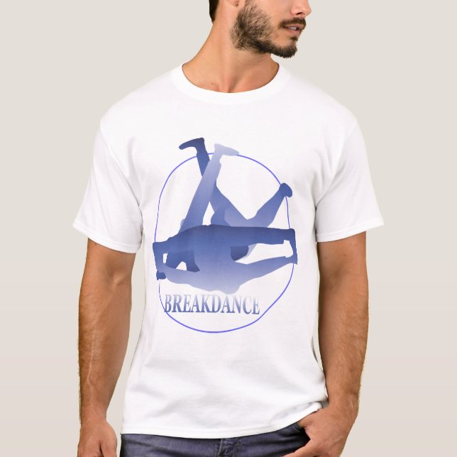 Blue Break Dance Performance Micro-Fiber Singlet T-Shirt (Front)