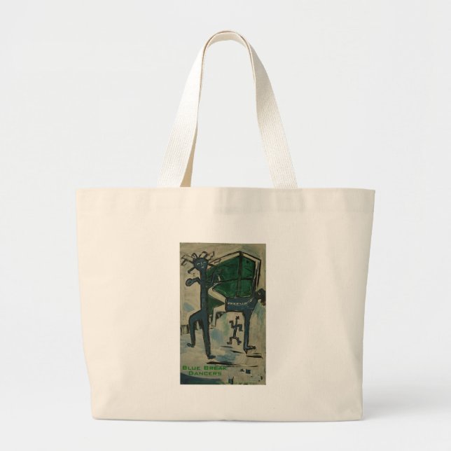 blue break dancers large tote bag (Front)