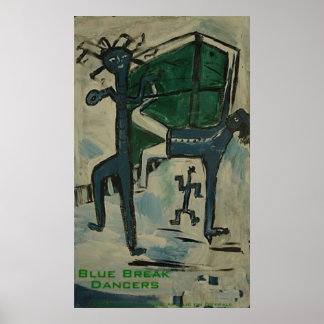 Blue Break Dancers Poster