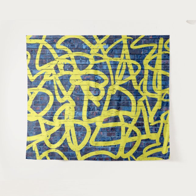 Blue Brick Graffiti Hip Hop Party Photo Backdrop (Front (Horizontal))