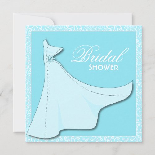 Blue Bridal Gown _ Bridal Shower Invitation