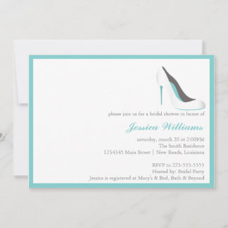 Blue Bridal Shower High Heel Invitation