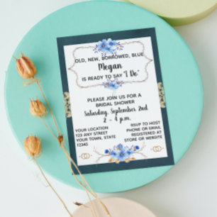 Blue Bridal Shower Invitation