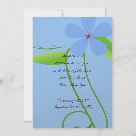 Blue Bridal Shower Invitation