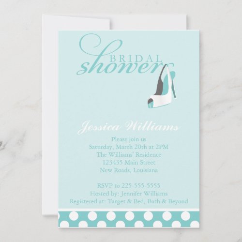 Blue Bridal Shower Custom Announcement